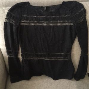 Black see through, fitted top